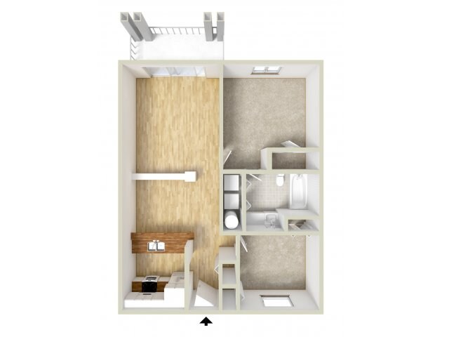 Godfrey - one bedroom with den floor plan - Waterloo Place Apartments