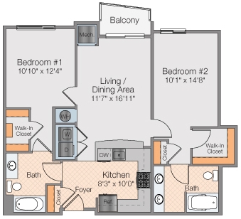 2BR/2BA - The Galaxy Apartments