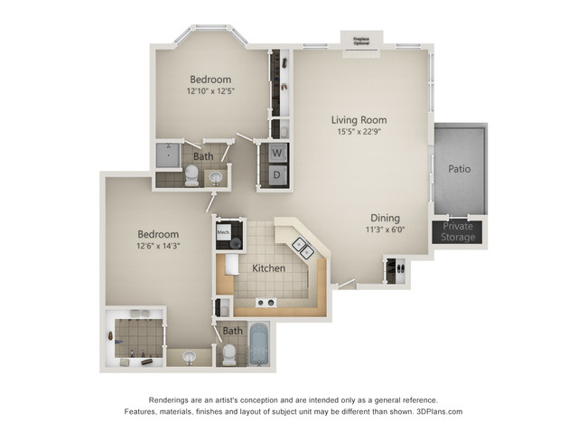 Two bedroom - Southcreek Apartments