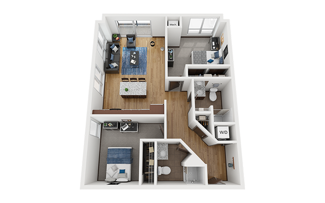 B1-2x2-Floor-Plan-The-Bridges-Dinkytown-Student-Apartments-Minneapolis-MN - The Bridges Dinkytown