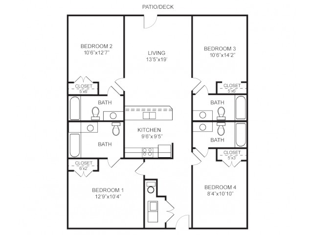 4 bd 4 bath - The Vic Student Apartments