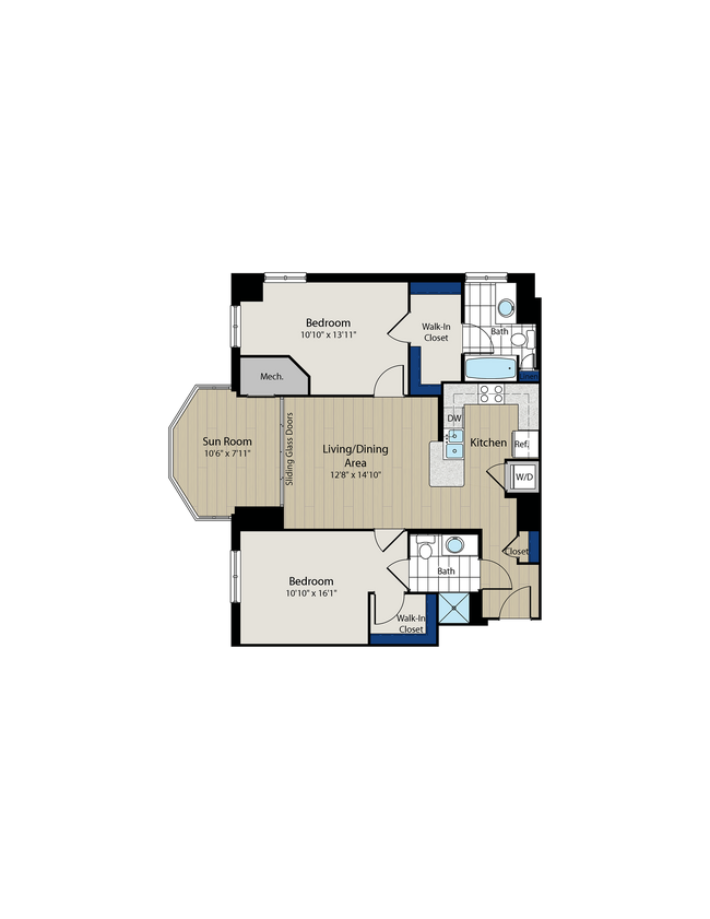 The Faragut Floor Plan - Meridian at Gallery Place