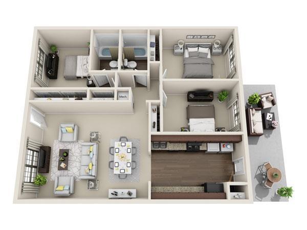 Floorplan - Villages at Parktown Apartment Homes