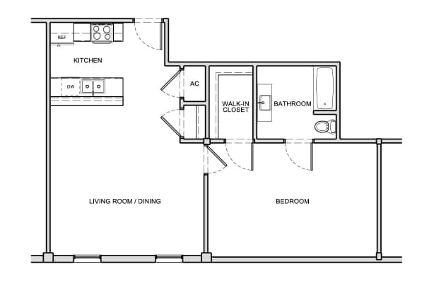 1BR/1BA - Atrium Life
