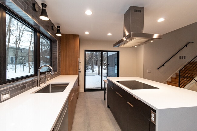 West view from kitchen to deck - 5590 Harding Ln