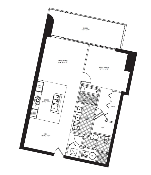 1BR/2BA - 900 Biscayne