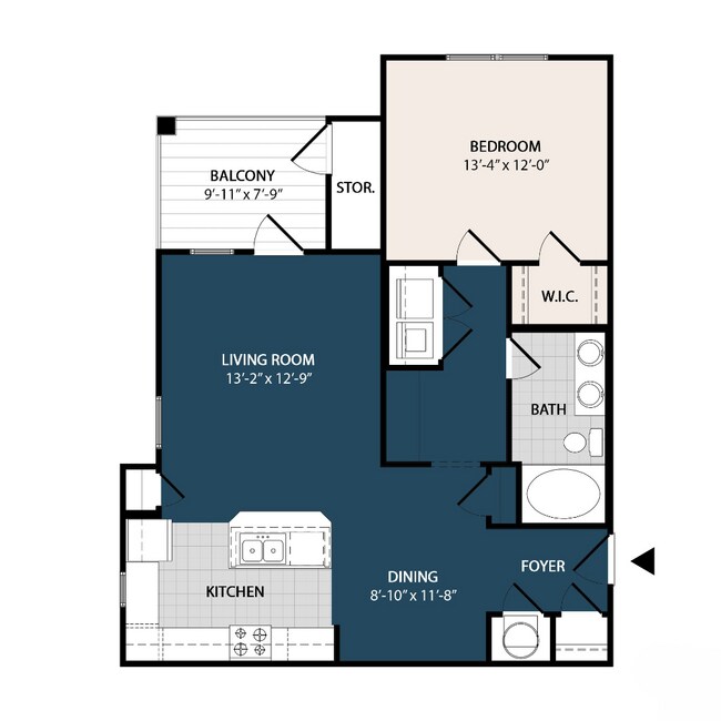 Explore this cozy one-bedroom layout complete with modern amenities and a private balcony. - Sanctuary at Powell Place