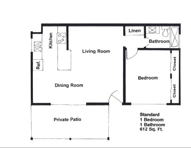 1BR/1BA - Park Villa Apartments