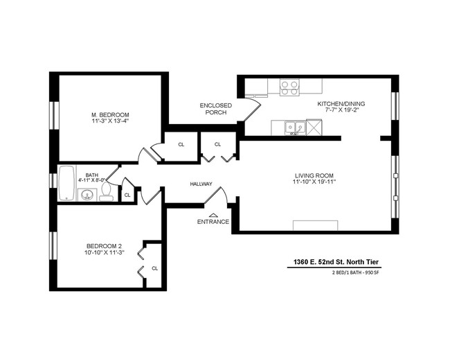 1360 North Floorplan - 1360-64 E. 52nd St.