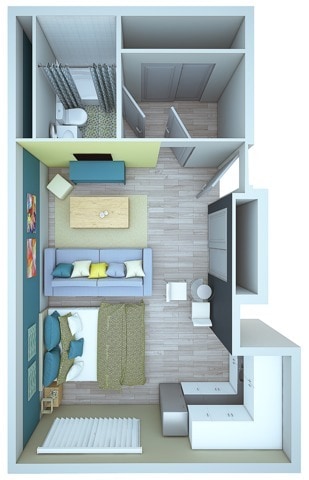 Studio Floorplan - Vue at 3rd Street