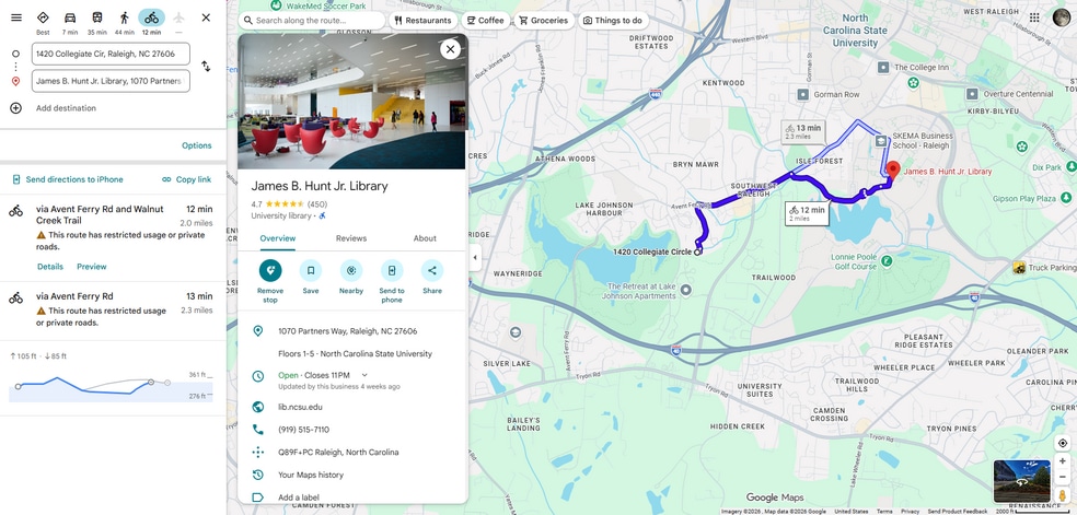 NCSU Map - 1420 Collegiate Cir