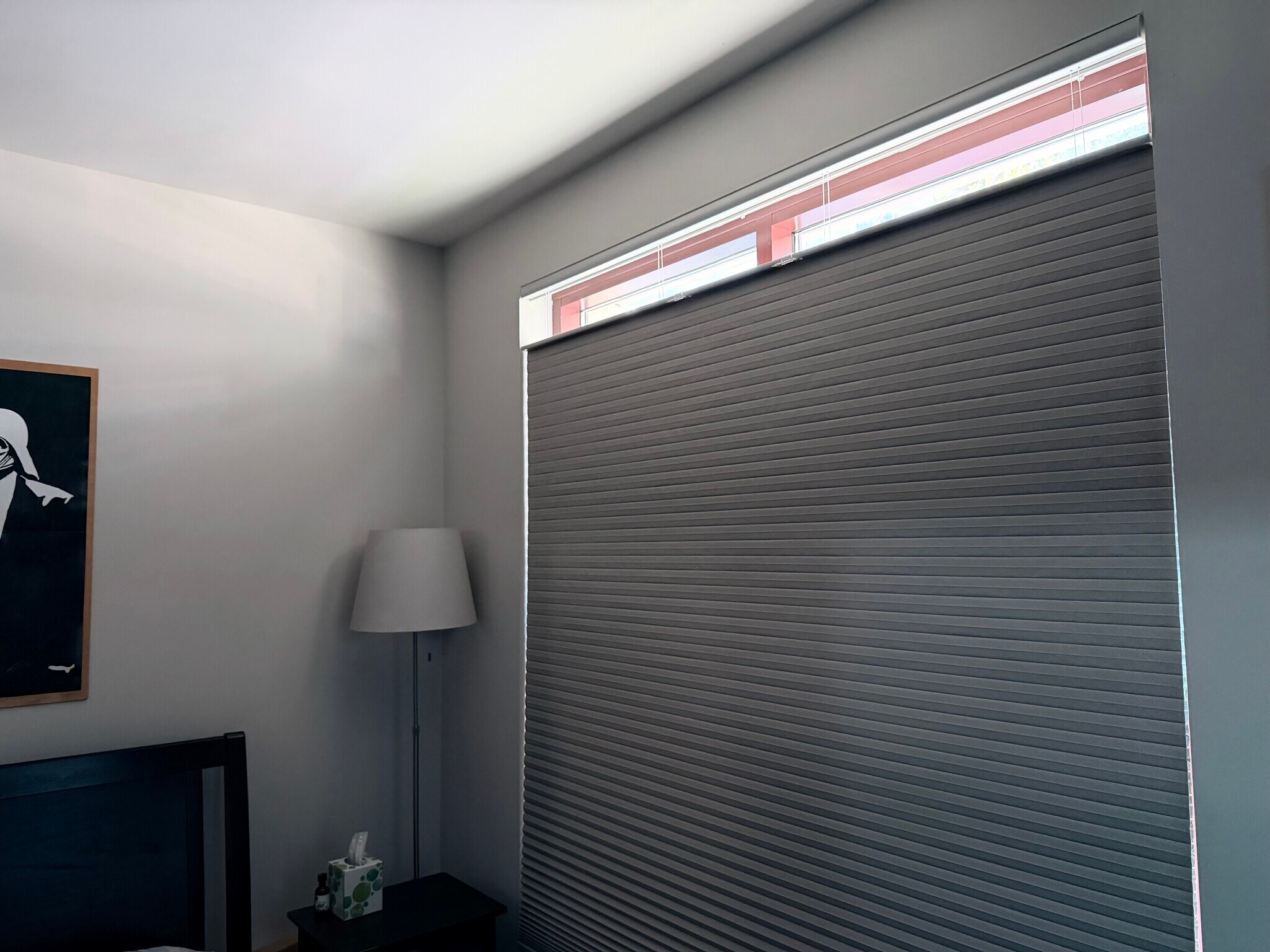 Custom versatile blackout blinds in master bedroom - 1150 J St