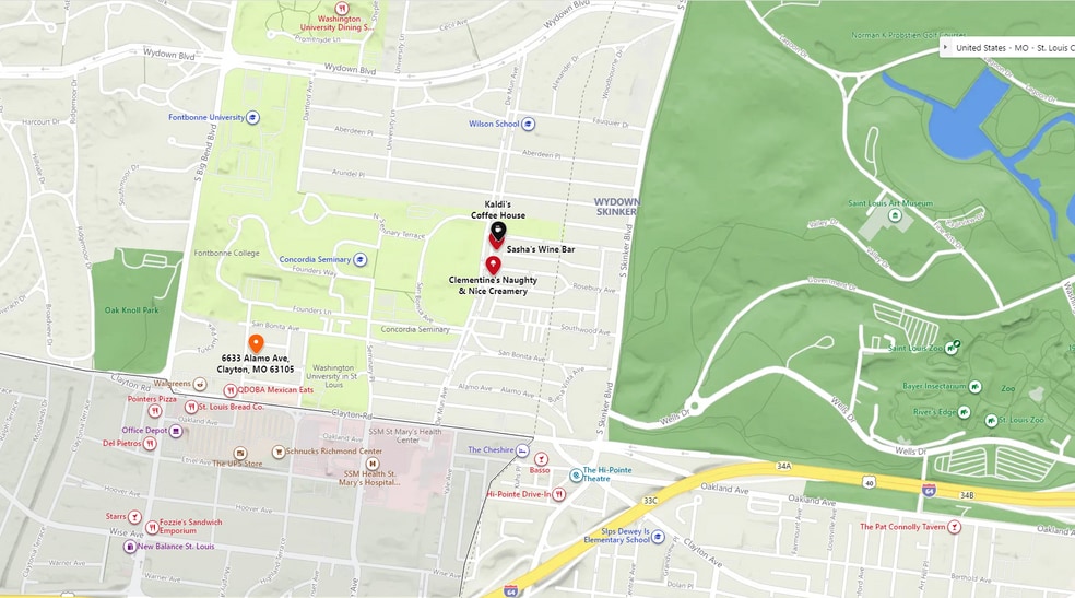 local map - 6633 Alamo Avenue