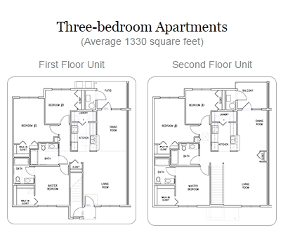 3 Bedroom Apartments - Huron Pheasant Run Apartments