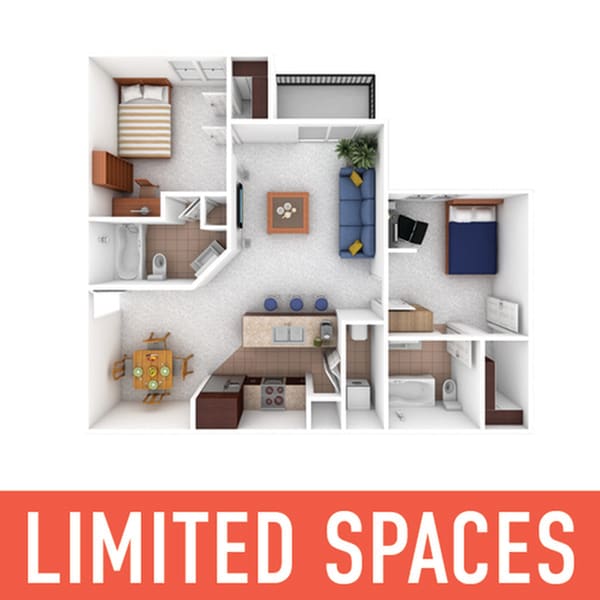 University Crossing 2x2 - Limited Spaces - University Crossing