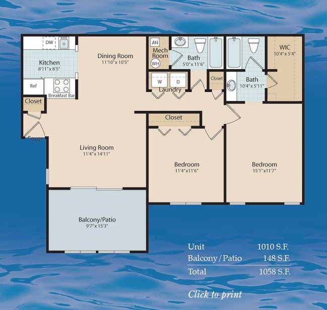 Floorplan - Sunset Bay Apartments