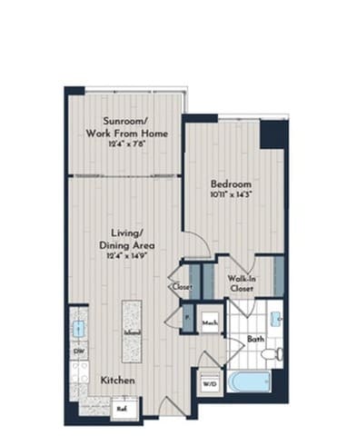 1BS-2 Floor Plan - Meridian 2250 at Eisenhower Station