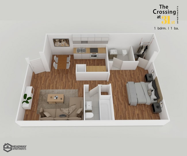 1 bedrooom 1 bath apartment for lease_Headway Capital_Crossings at 31st_Houston.jpg - The Crossings at 31st Street Apartments
