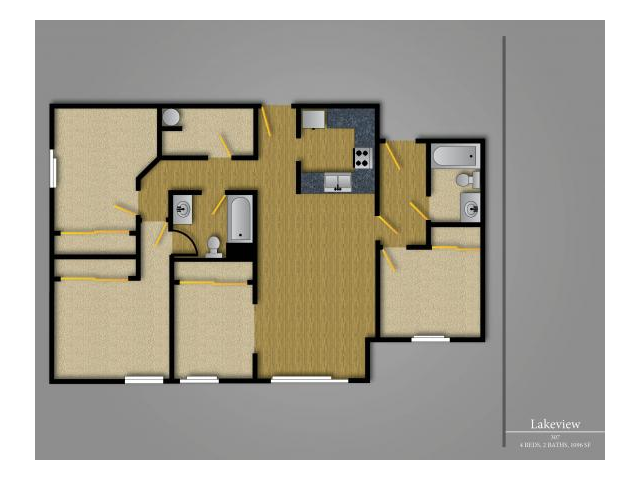 Floorplan - Lakeview Apartments