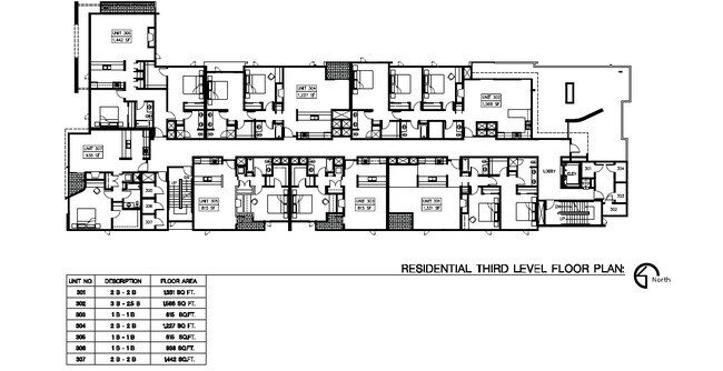 Floor Plan - Residential 3rd floor - Millard Place