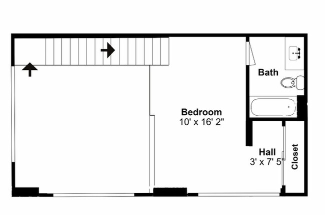 Upstairs layout (flipped horizontally) - 175 West Saint James Street