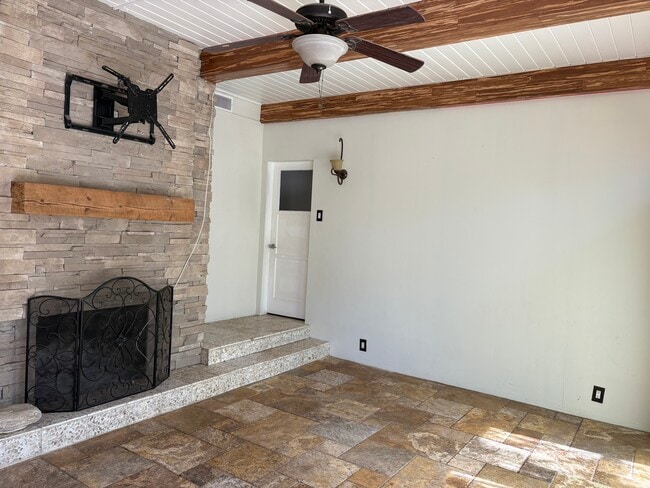 Den with Wood Fireplace - 6601 Louise Ave