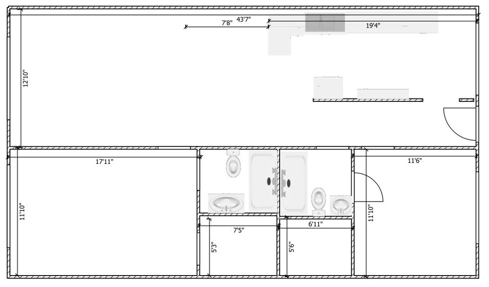 Floor Plan with Measurements - 2310 Elm Ct