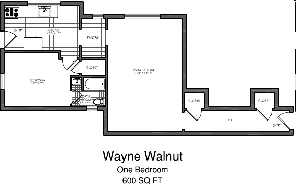 1BR/1BA - Wayne Walnut Apartments