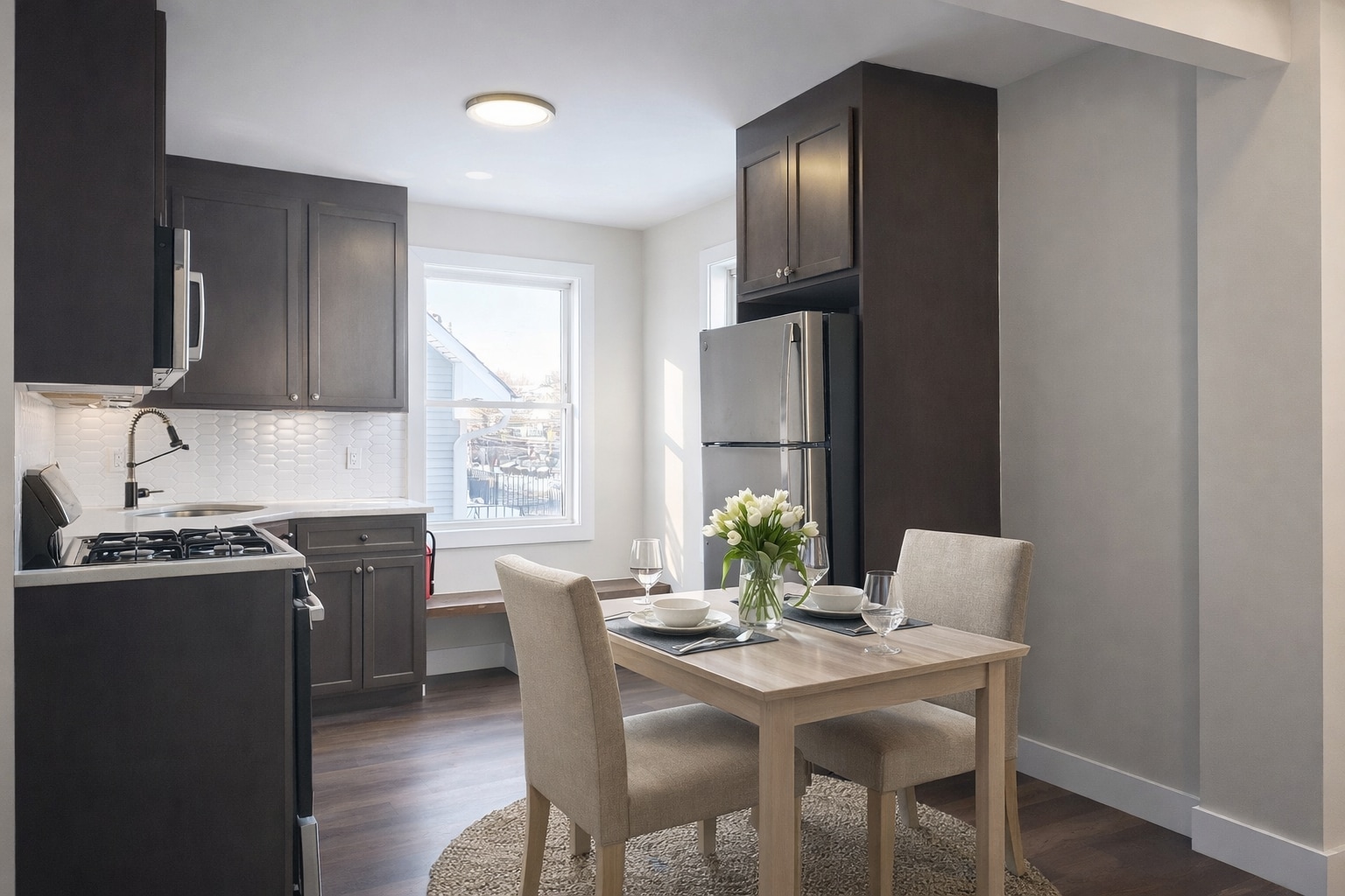 Renovated kitchen with modern appliances - 721 N Wood Ave