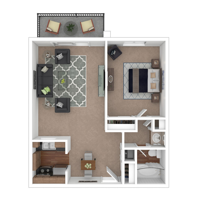 1 Bedroom, 1 Bath, 700 sq. ft. - Charlotte Woods