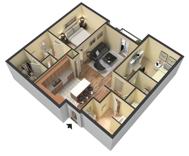 The Baffin, 1005 SF or 1073 SF with Direct Garage Access - Century Palm Bluff