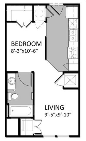 E-1 Studio - Auburn Square Apartments