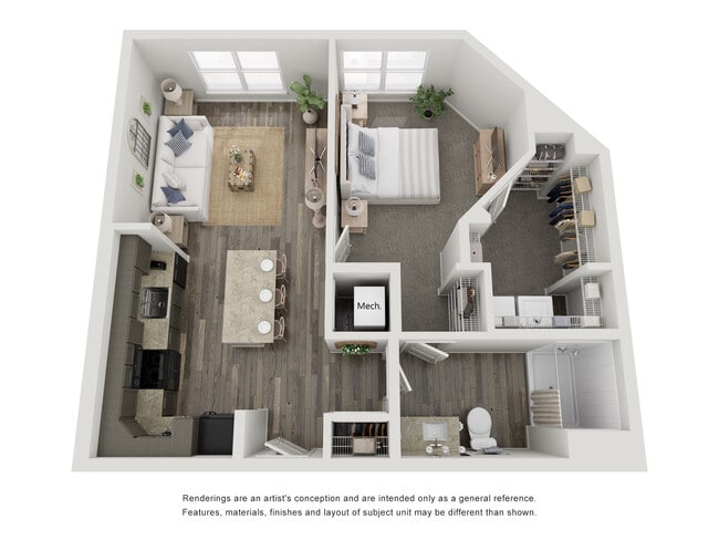 1 Bedroom A2 Floor Plan - Banberry