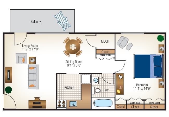 1BR/1BA - Parkway Overlook