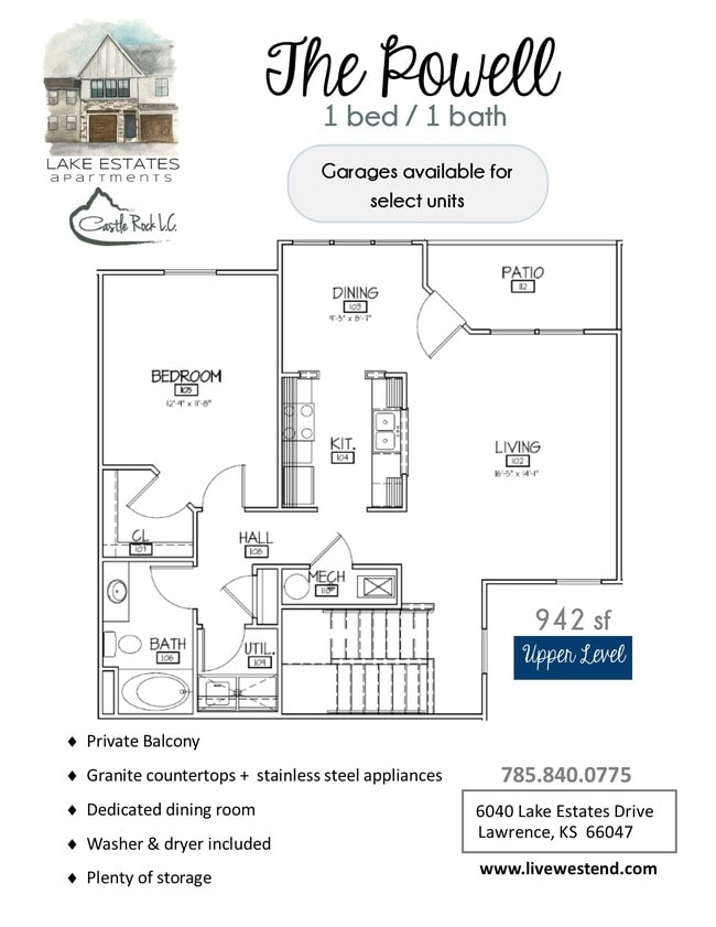 The Powel - 1 bedroom - (upper level) some with garage - Lake Estates