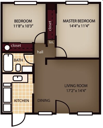 2BR/1BA - Applegate Apartments