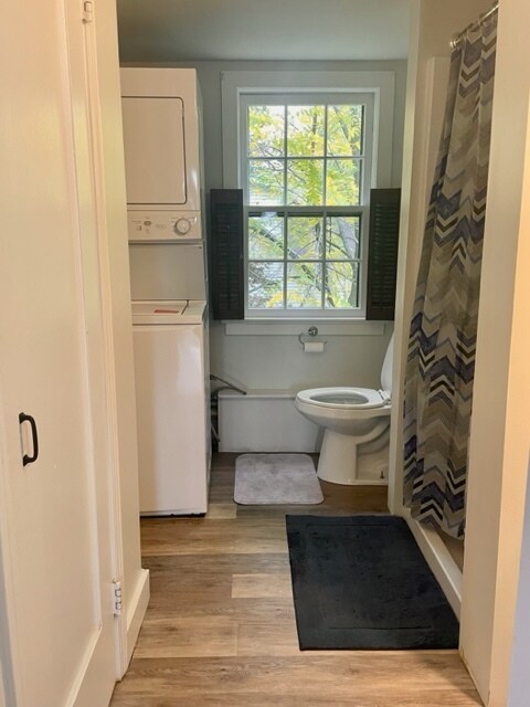 Bathroom with standup shower and in-unit washer and dryer. - 264 Cobb Ter