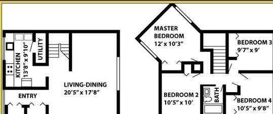 4BR/1BA - Mountain View Apartments and Townhomes