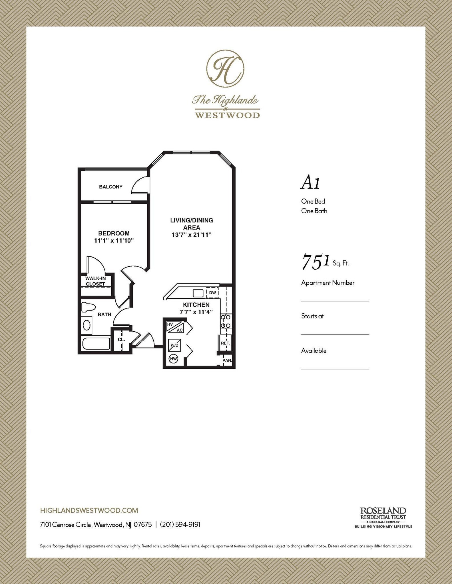 HIGHLANDS AT WESTWOOD 7101 Cenrose Cir Westwood NJ 07675 Apartment
