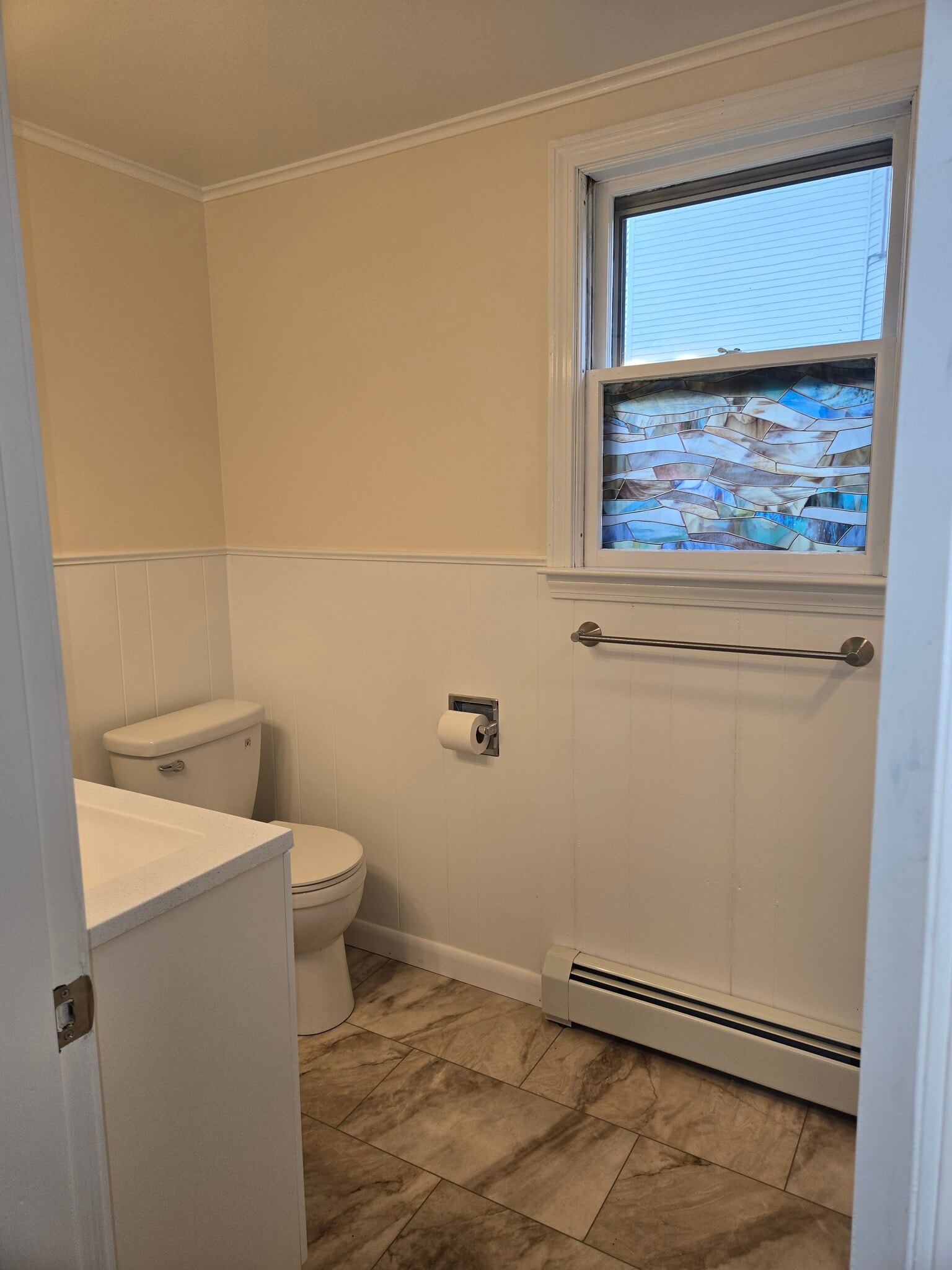 Bathroom with new vanity, floor and Shower - 7 Myrtle St
