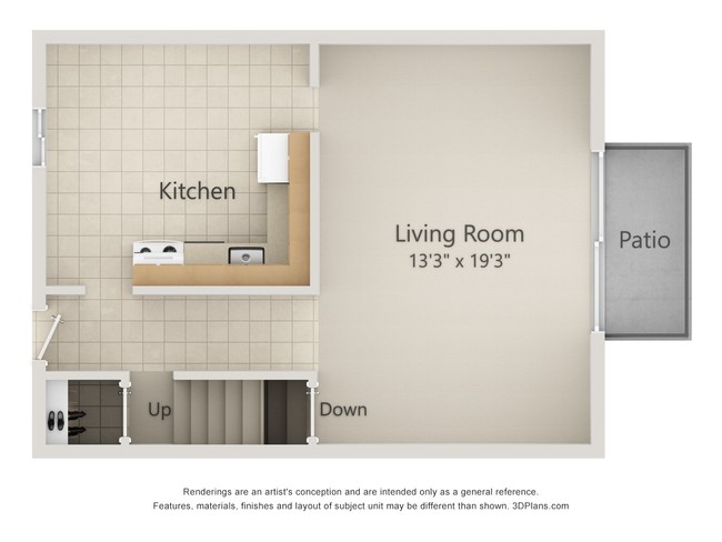 Two bedroom townhouse large kitchen - Little Acres Apartments & Townhomes