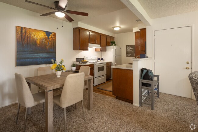 2BR, 1BA - 863SF - Kitchen/Dining Room - Sunrise Apartments