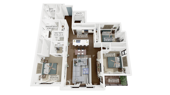 3D-Plan-Unit-3-C.png - La Collina Living in Little Italy Cleveland