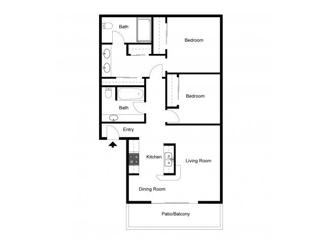 2X2B - Parc at 5 Apartments