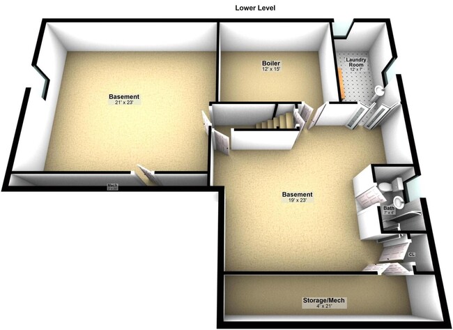 Floor plan - basement. - 319 Davenport Ave