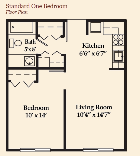 Standard One Bedroom - The Commons ProMedica Senior Living Community