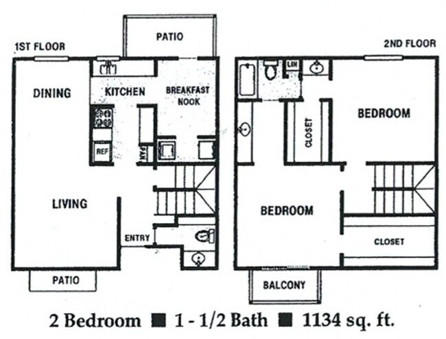 Primary Photo - 2 Bedrooms / 1.5 bathrooms townhouse