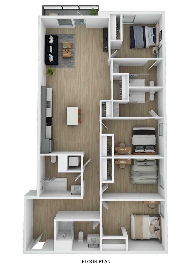 4 Bed 4 Bath F 3D - The Helmsman Student Living