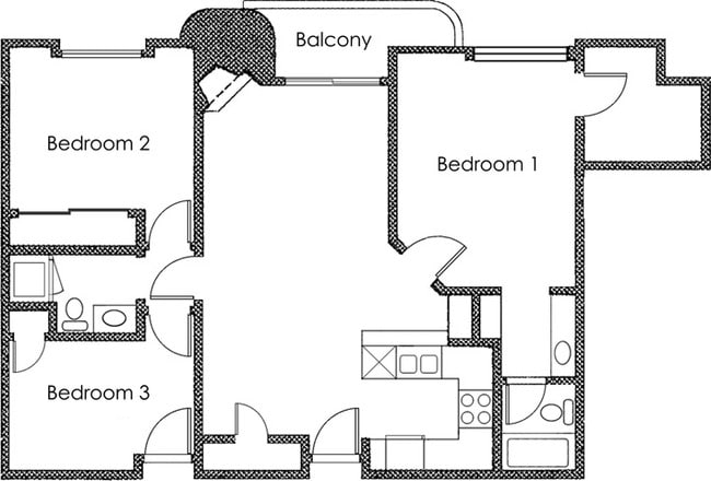 Floorplan - Midvale Court Apartments Westwood