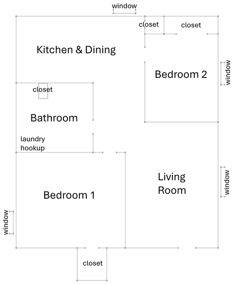 Apartment layout - 878 N Base Rd